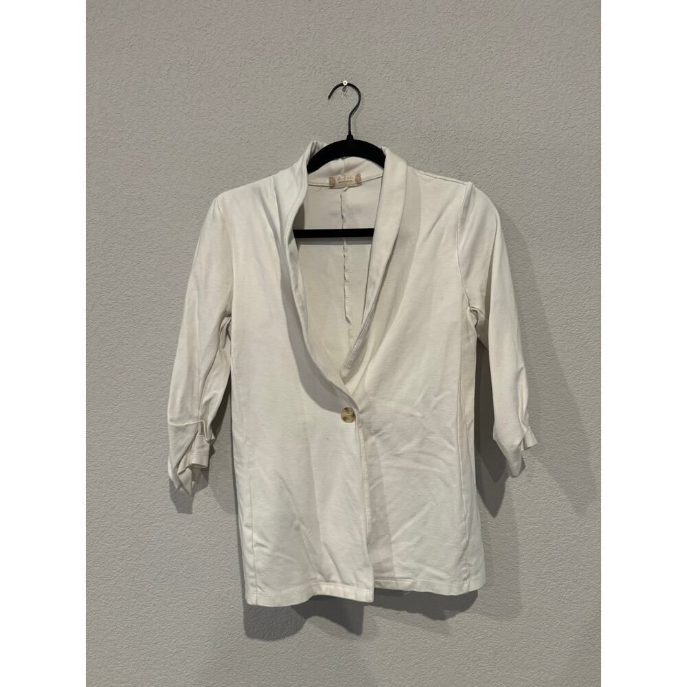 Altar'd State Women's Size S Shawl Collar‎ Single Button Closure Blazer White